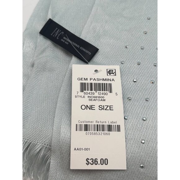 INC International Concepts Gemstone Wrap, One Size, Seafoam - Picture 5 of 6